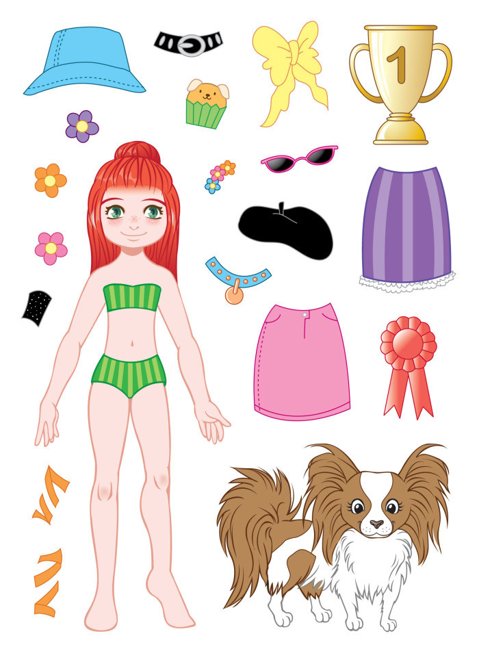 Dress up doll and dog