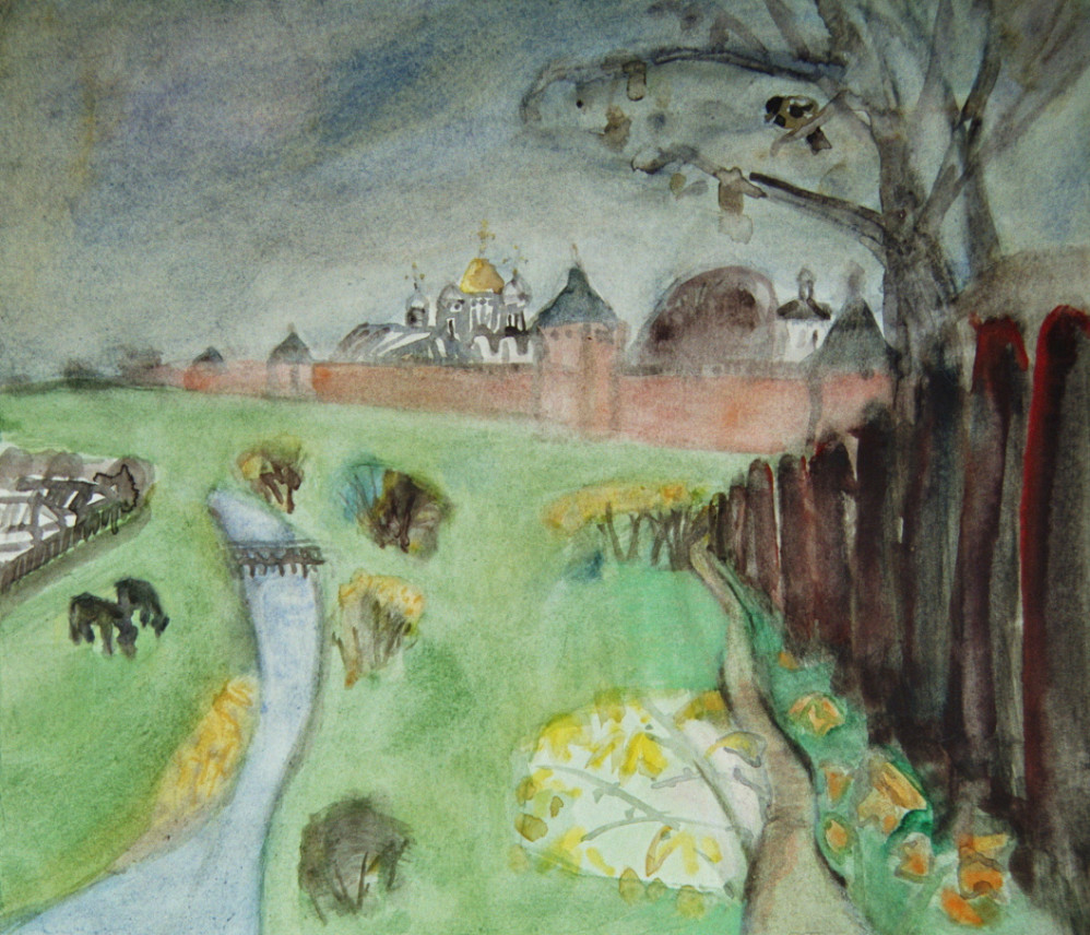 Cows in Front of the Monastery