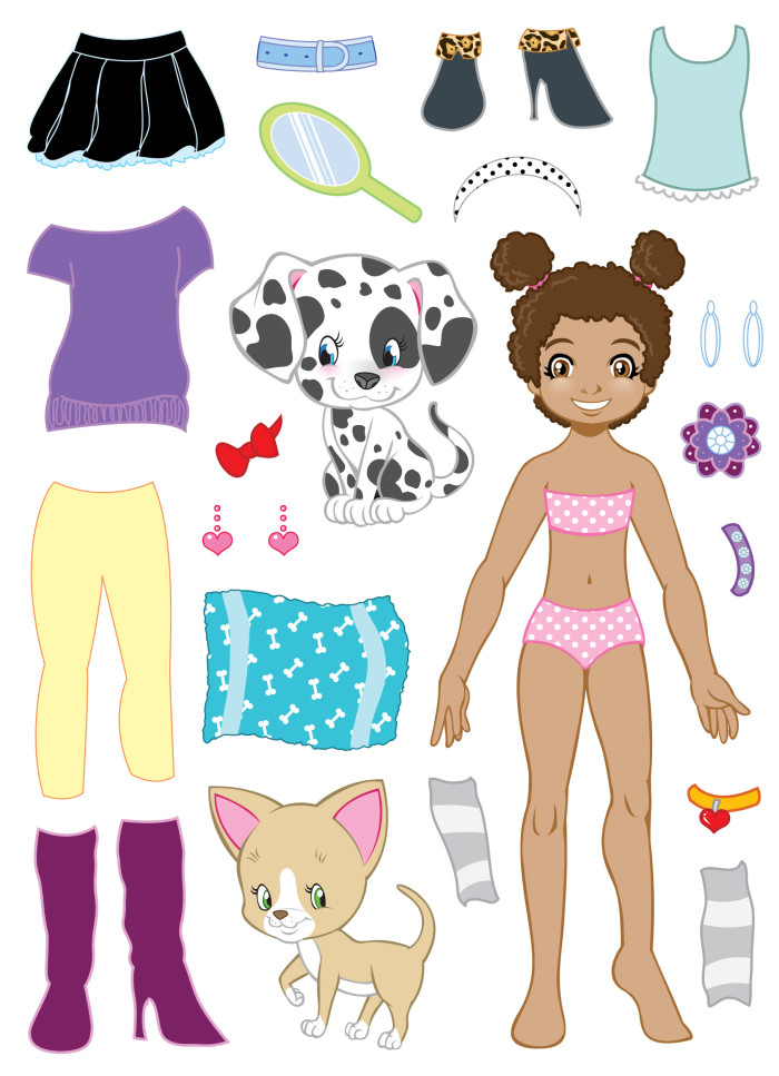 Dress up doll and dogs