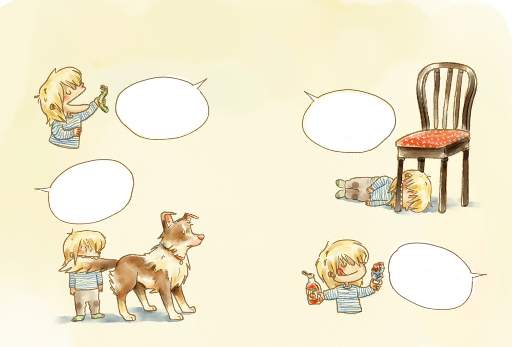 "Laura comia de tudo" - picture book, vignettes