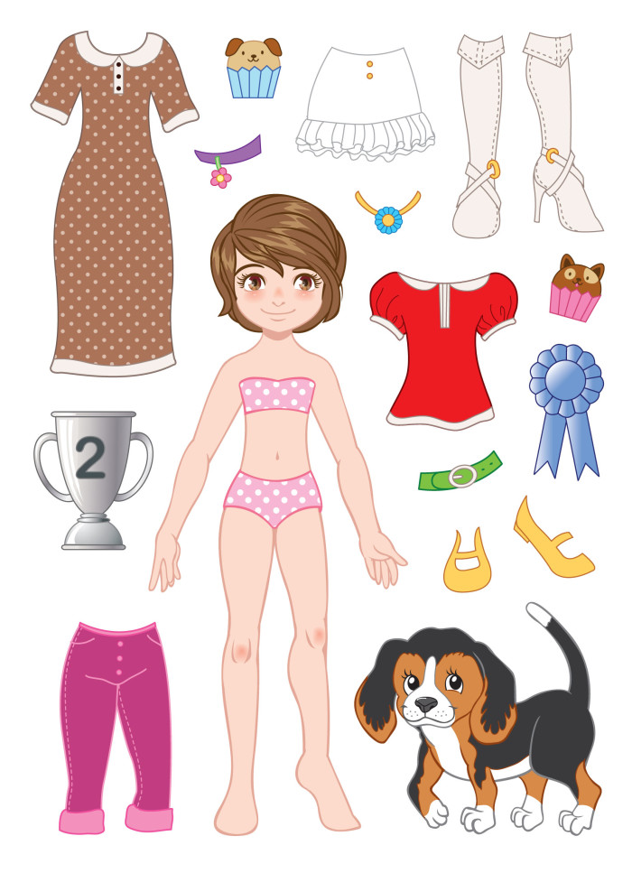 Dress up doll and dog