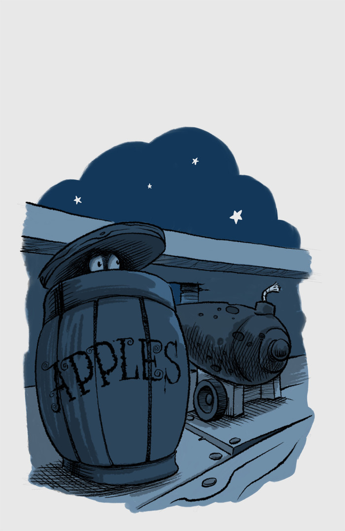 Jim Hides in a barrel.