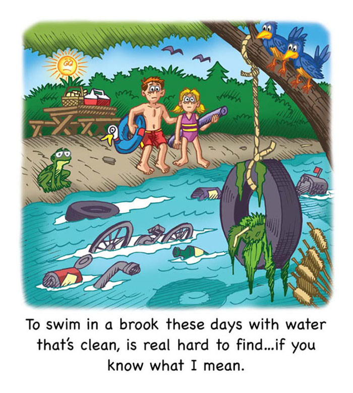 Image 09- Kids can't swim in polluted river.