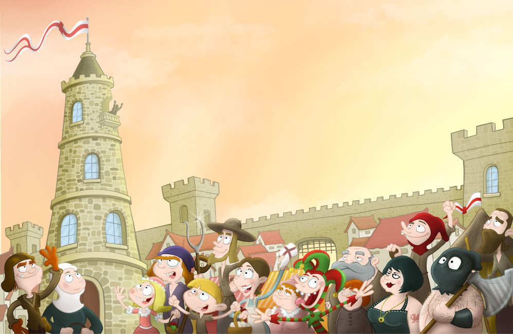 Gallant St George and the Dragon of Wales - Medieval Crowd