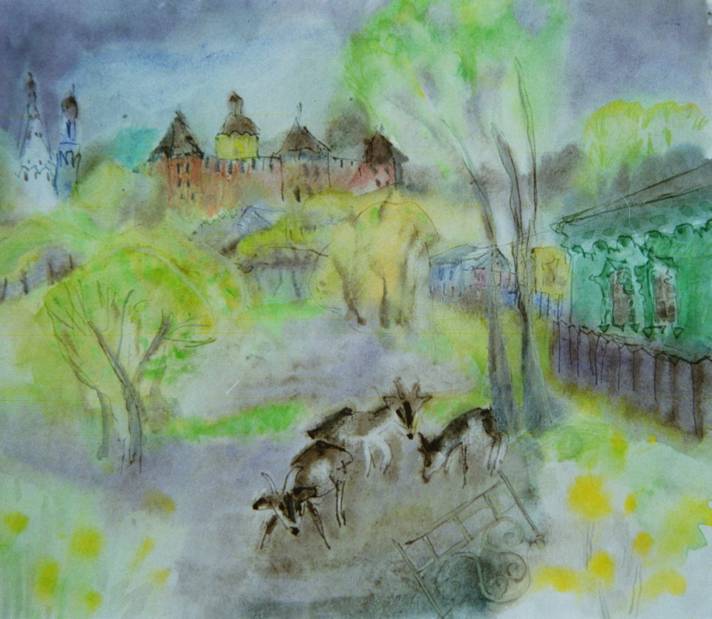 Goats In Springtime in Zvenigorod