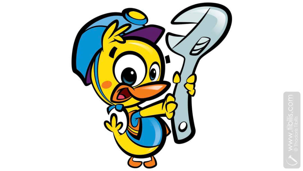 Cartoon Duck Plumber | Mascot Character for commercial project