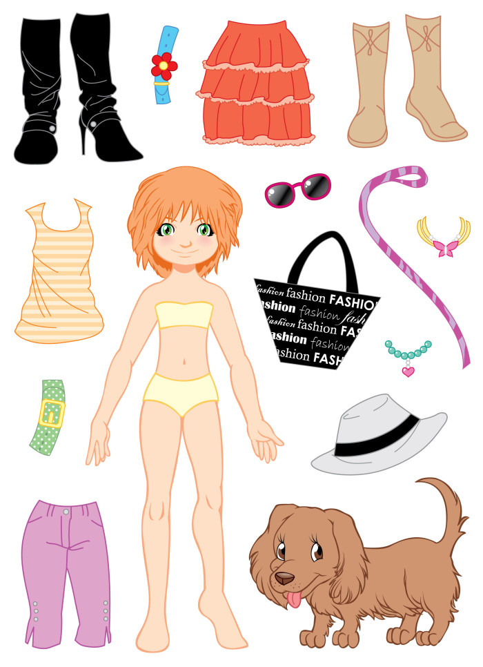 Dress up doll and dog