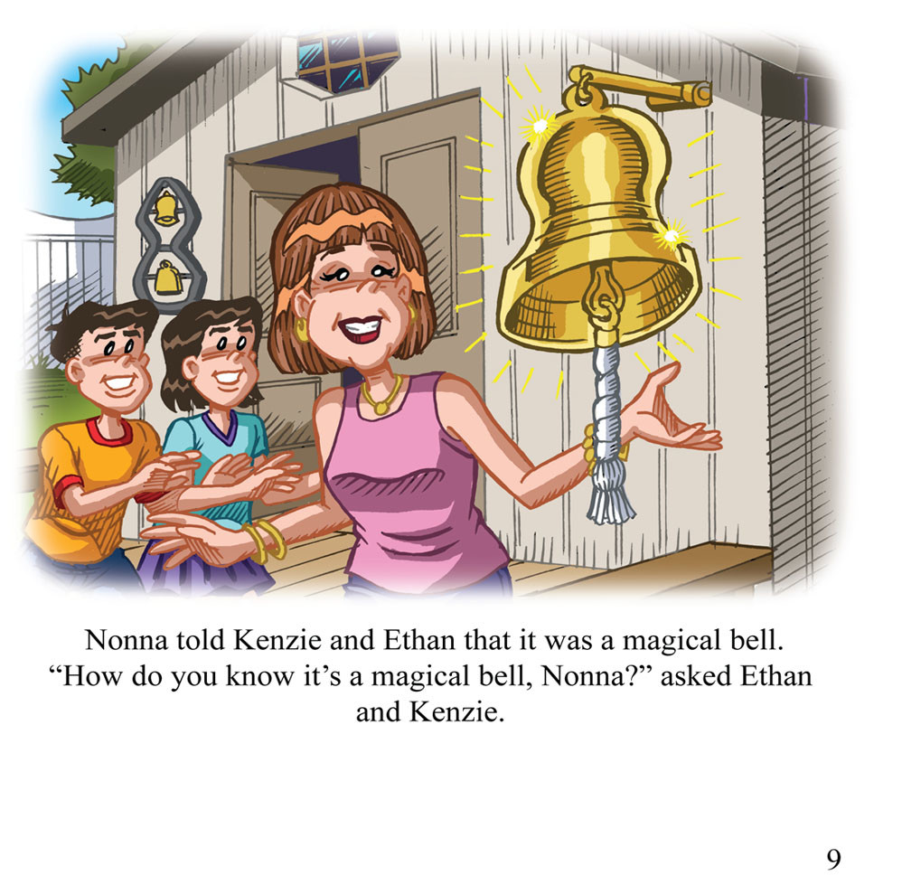 Image 02- Nonna (M.L.) shows the kids the magical bell.