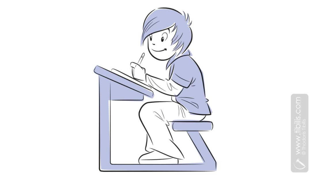 Boy On His Desk – ELT Educational Illustration