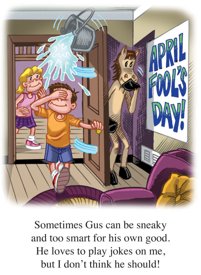 Image 03- Gus Toby and Claire on April Fool's Day.