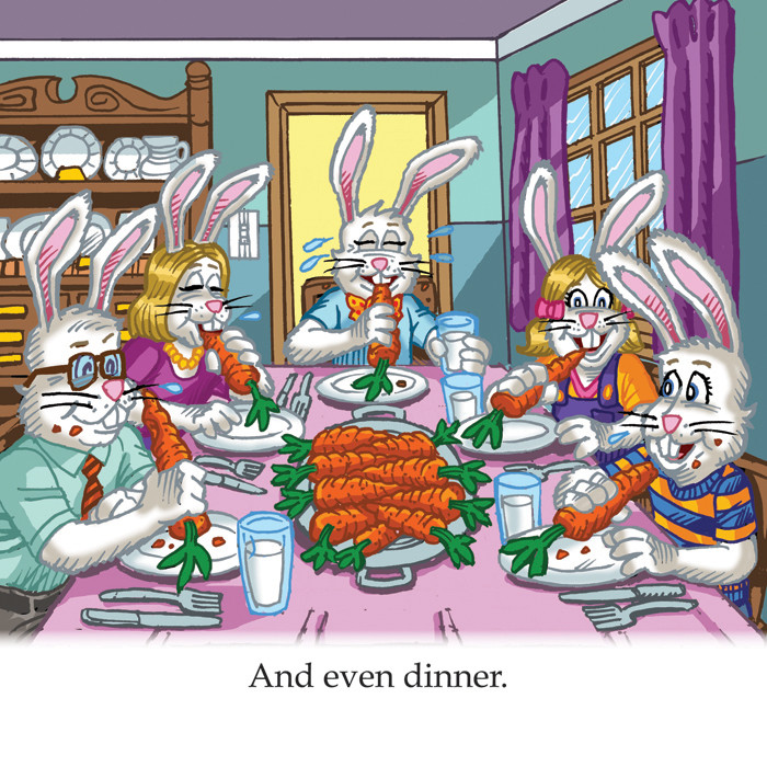 Image 07- Bun Bun eats dinner with family