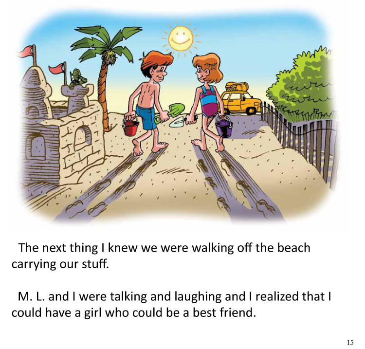 Image 09- Guy and M.L. leave the beach as best friends.