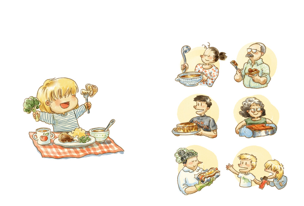 "Laura Comida de Tudo" - picture book, vignettes