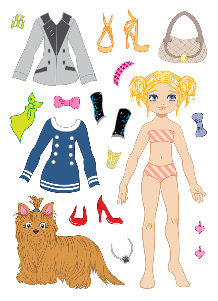 Dress up doll and dog