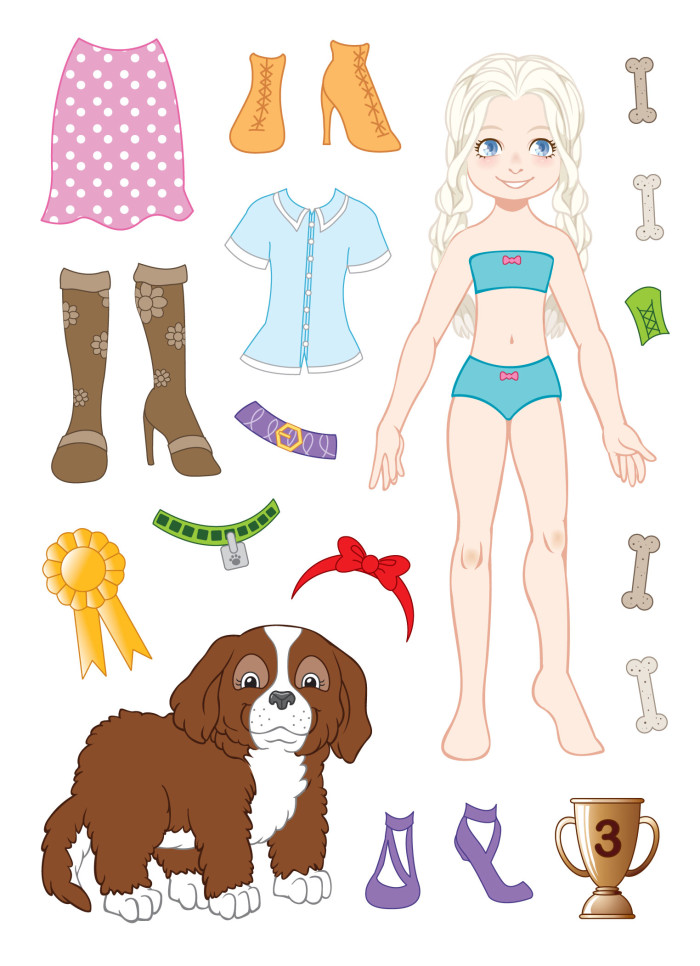 Dress up doll and dog