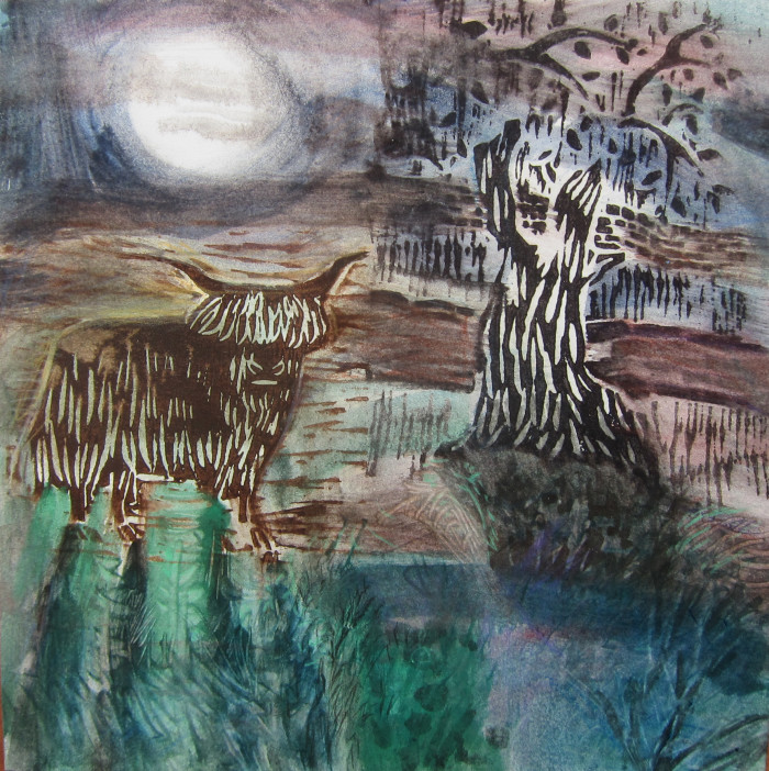 Cow in Moonlight