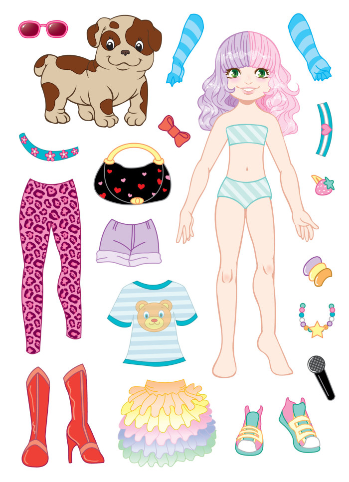 Dress up doll and dog