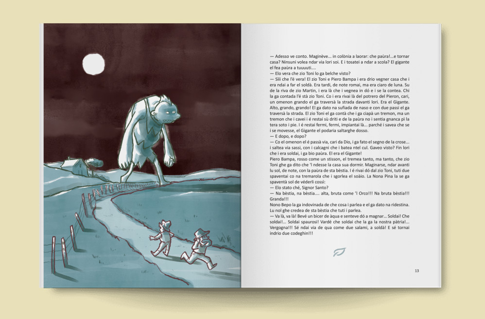 El Gigante e Gioanin Sensa Paùra - Folktale book - full page, book mock-up