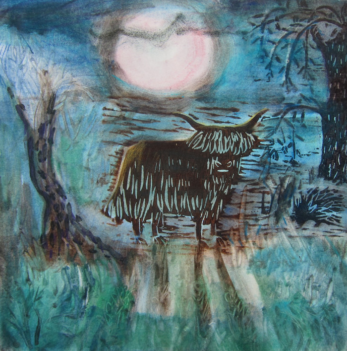 Cow at Night