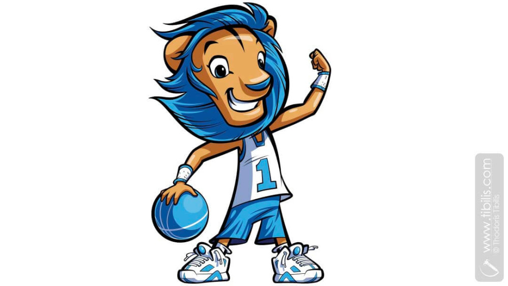 Cartoon Lion | Basketball Mascot Character for Dairy company