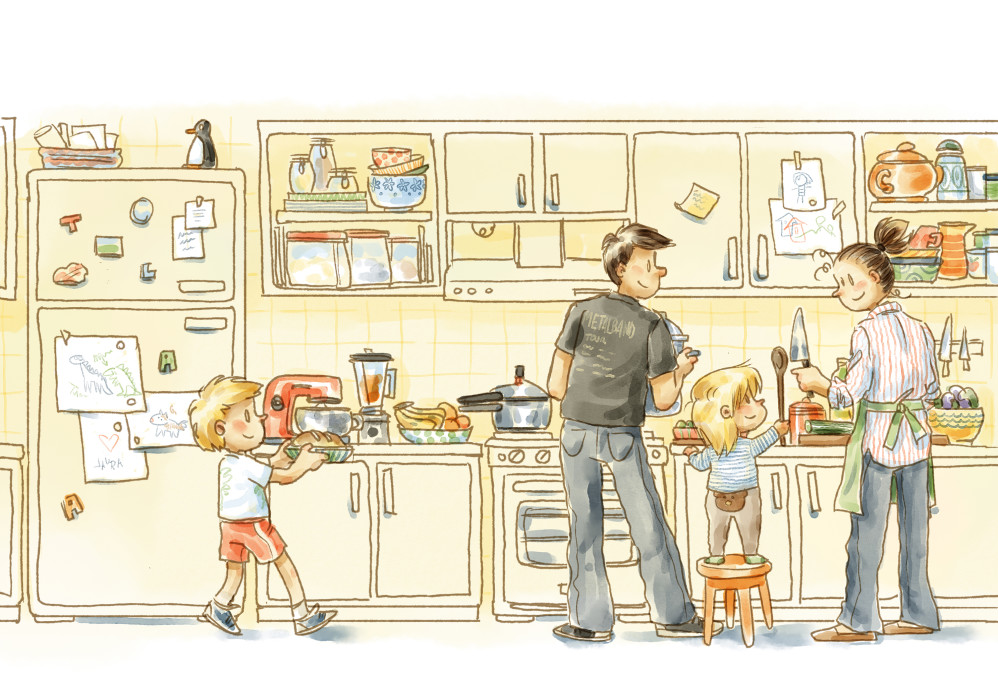 "Laura Comia de Tudo" - picture book, full spread