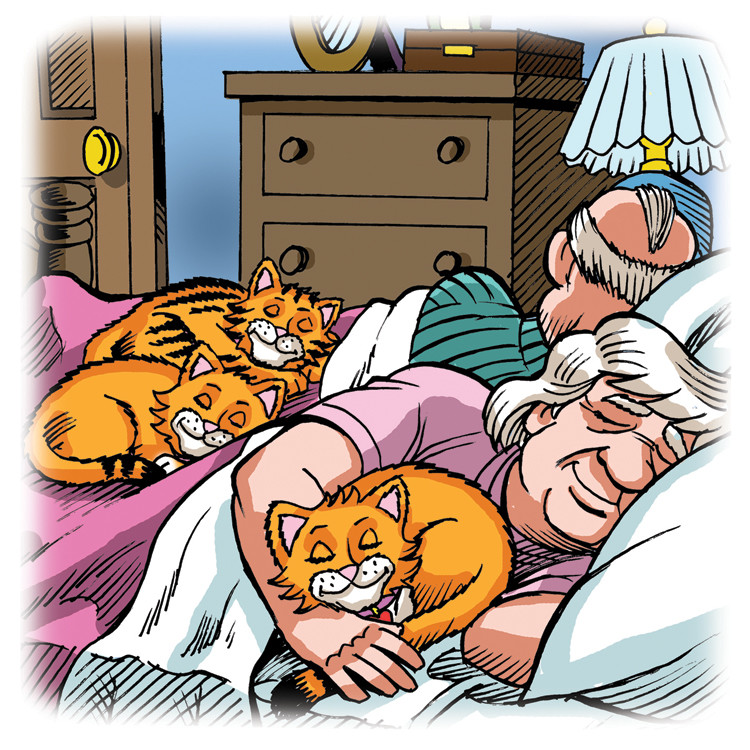 Image 08- Sweetie Pie curls up with Ma, Pa and her brothers to sleep.