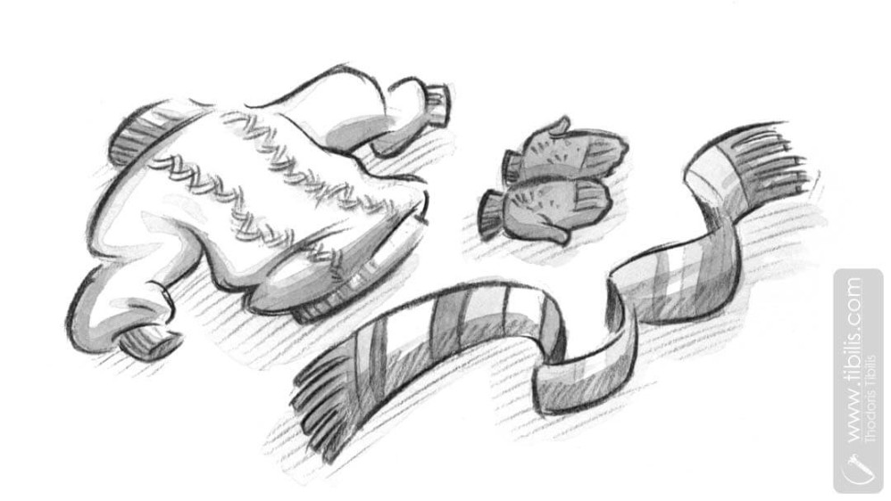 | Black & White Storybook Illustration | Pencil & Watercolor