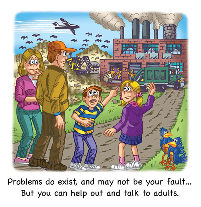 Image 11- Kids try to convince their parents to stop pollution.