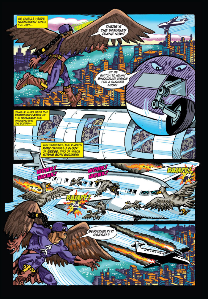 Image 02- The Purple Shifter reaches the disabled plane in distress, as it encounters geese!