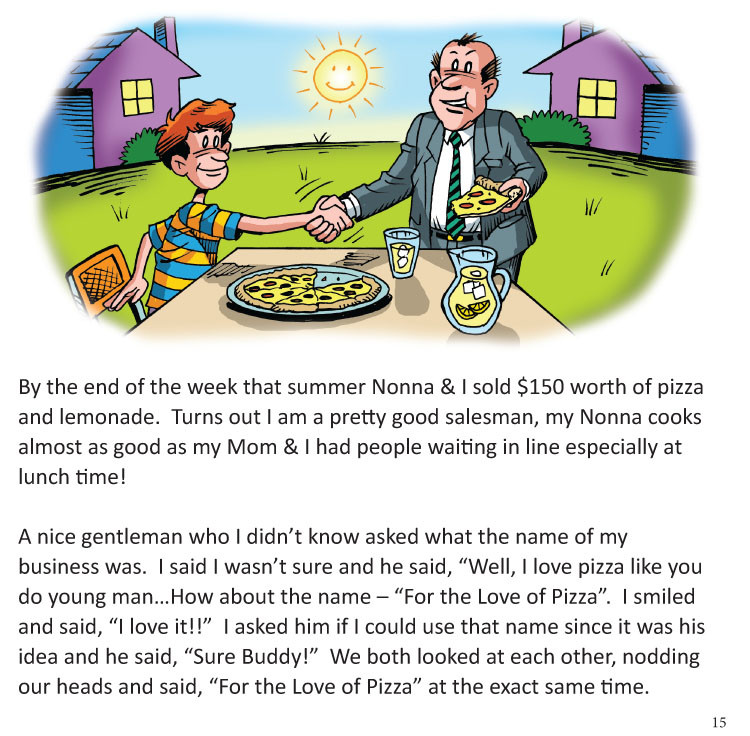 Image 10- Business man give Guy idea to call his pizza stand "for The Love Of Pizza".