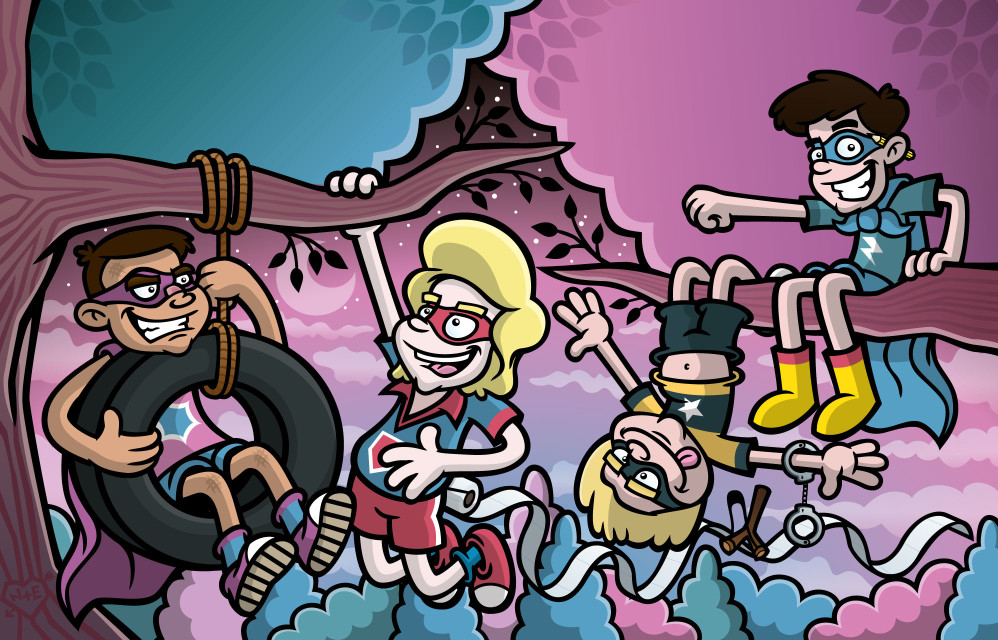 Four Small Boys From Wales - Superhero Friends