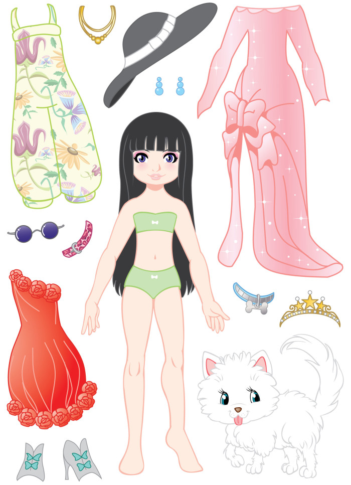 Dress up doll and dog