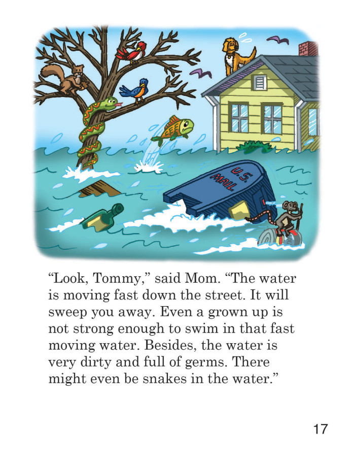 image 07- The flood water rages outside.