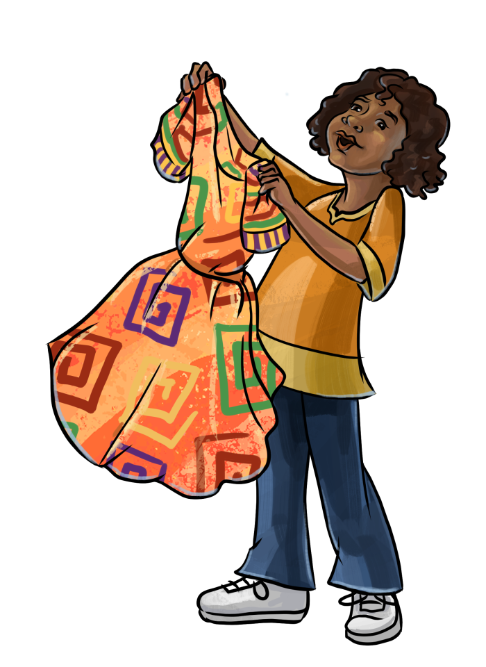 Tameka's New Dress spot illustration