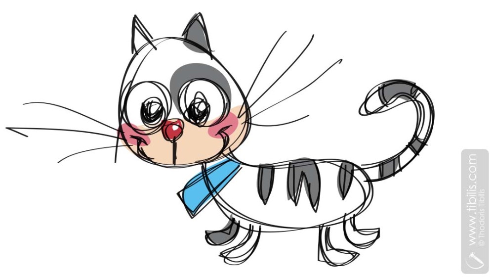 Playful Baby Cat - Animal Character Illustration