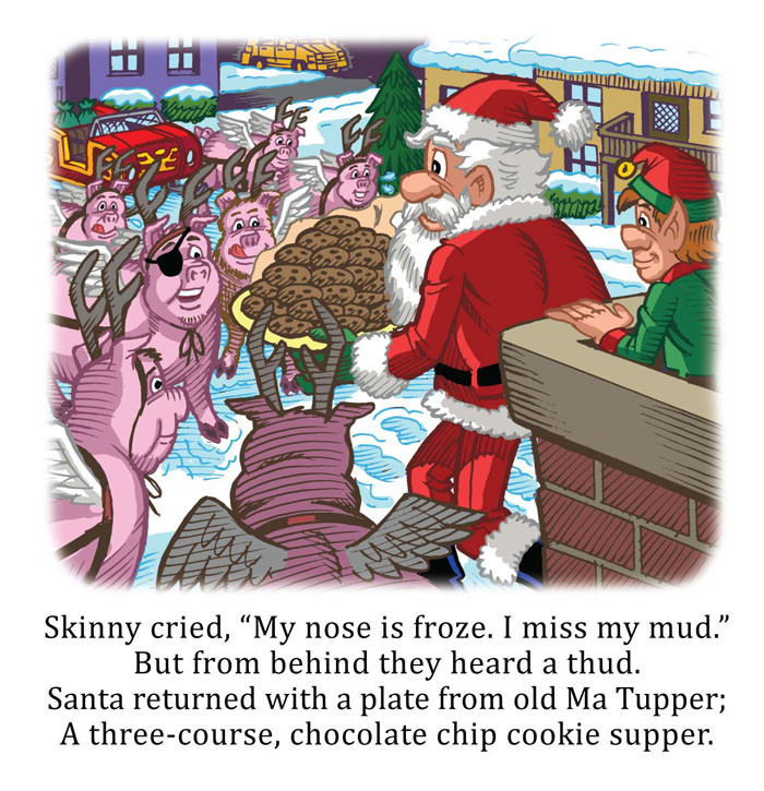 Image 10- To stem a revolt, Santa brings cookies up to the roof