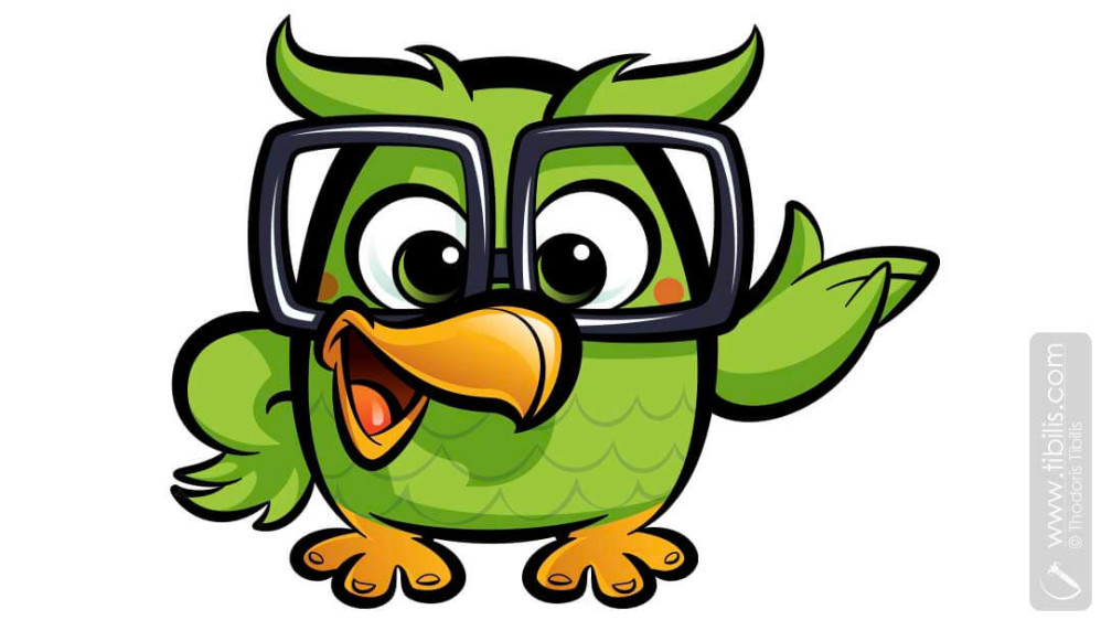 Cartoon Wise Owl | Mascot Character for commercial project