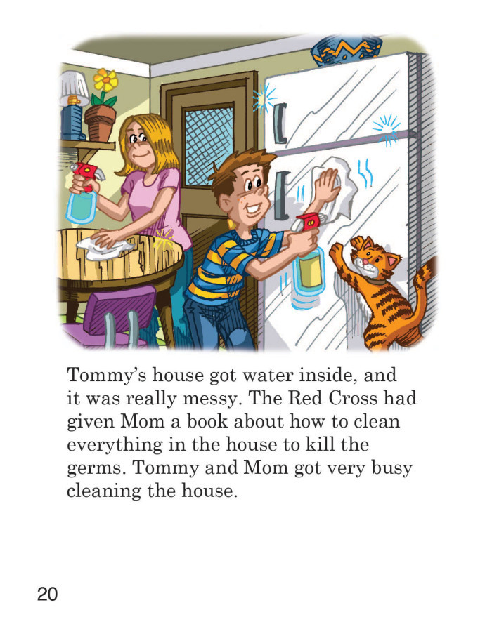 Image 09- Tommy and Mom clean up after the flood.