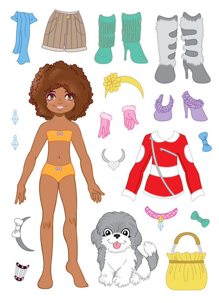 Dress up doll and dog