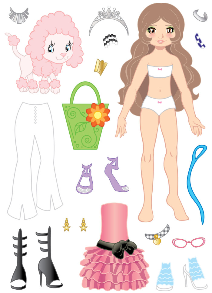 Dress up doll and dog