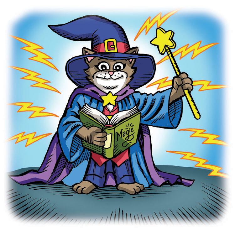 Image 14- Purrlin studies a book of spells