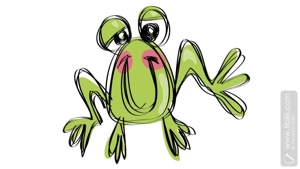 Playful Baby Frog - Animal Character Illustration