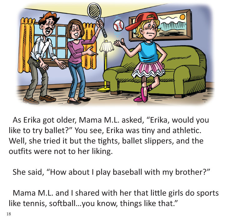 Image 09- As Erika grows she prefers baseball to ballet.