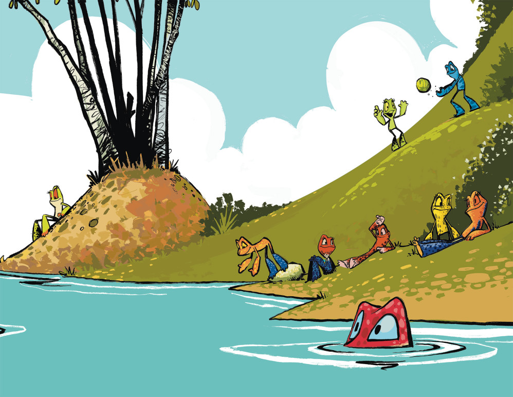 Frogs in the pond