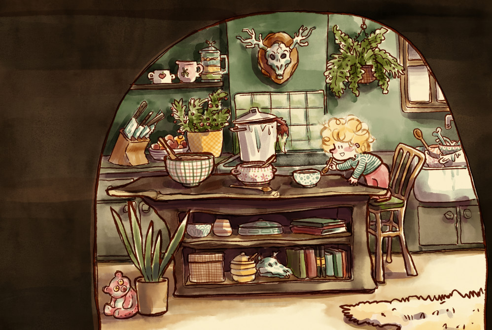 "Goldilocks and the three bears" - PICTURE BOOK - full spread