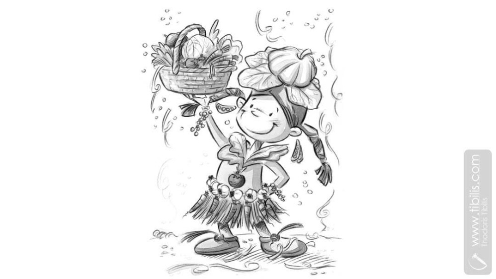 | Black & White Storybook Illustration | Pencil & Watercolor