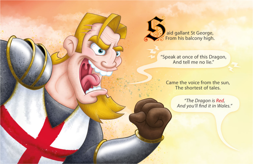 Gallant St George and the Dragon of Wales - Angry St George