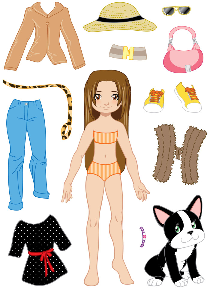 Dress up doll and dog