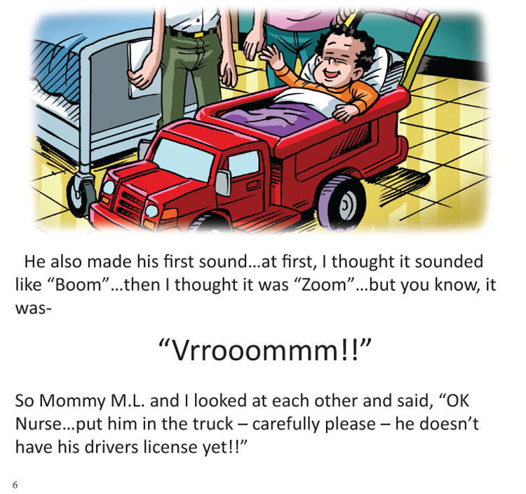 Image 03- Baby Matt makes first noise that sounds like "Vrooomm!"