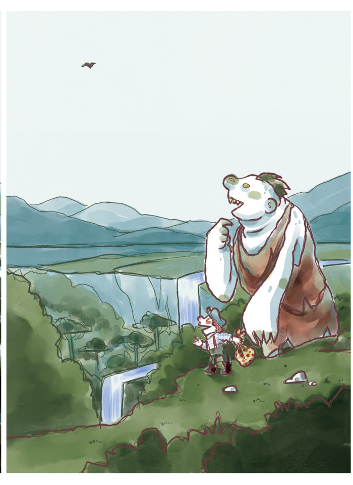 El gigante e gioanin sensa paùra - Folktale Book - full page
